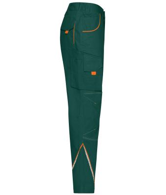 Unisexe Pantalon workwear - COLOR - Vert-foncé/orange 8524