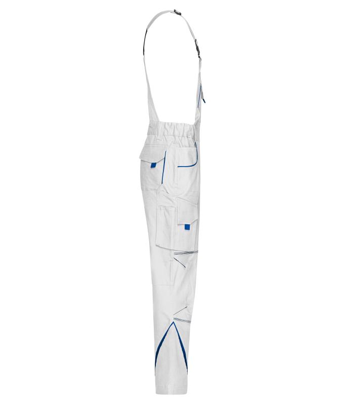 Unisexe Pantalon workwear à bretelles - COLOR - Blanc/royal 8525