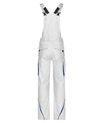 Unisexe Pantalon workwear à bretelles - COLOR - Blanc/royal 8525
