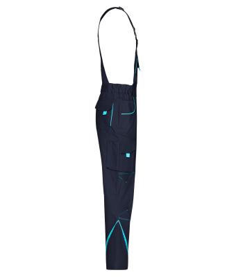 Unisexe Pantalon workwear à bretelles - COLOR - Marine/turquoise 8525