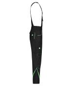 Unisexe Pantalon workwear à bretelles - COLOR - Noir/vert-citron 8525