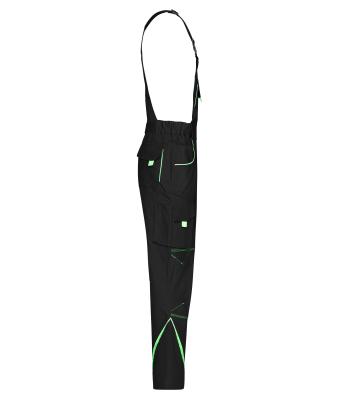 Unisexe Pantalon workwear à bretelles - COLOR - Noir/vert-citron 8525