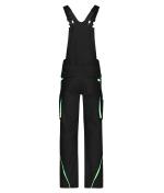 Unisexe Pantalon workwear à bretelles - COLOR - Noir/vert-citron 8525