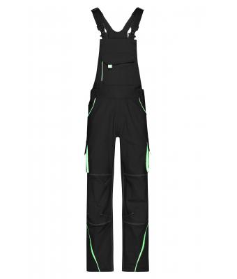 Unisexe Pantalon workwear à bretelles - COLOR - Noir/vert-citron 8525