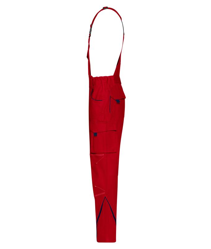Unisexe Pantalon workwear à bretelles - COLOR - Rouge/marine 8525