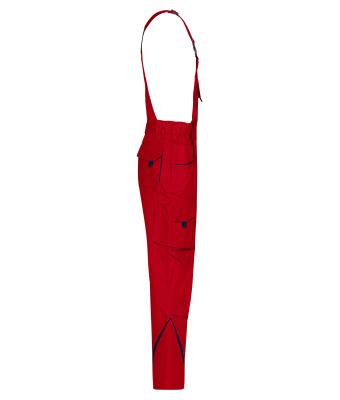 Unisexe Pantalon workwear à bretelles - COLOR - Rouge/marine 8525