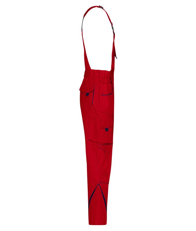 Unisexe Pantalon workwear à bretelles - COLOR - Rouge/marine 8525