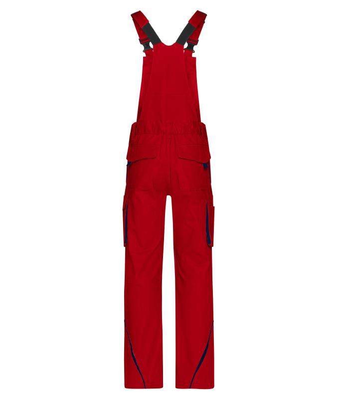 Unisexe Pantalon workwear à bretelles - COLOR - Rouge/marine 8525
