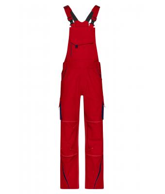 Unisexe Pantalon workwear à bretelles - COLOR - Rouge/marine 8525