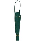 Unisexe Pantalon workwear à bretelles - COLOR - Vert-foncé/orange 8525