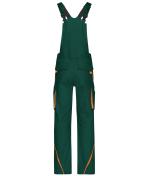 Unisexe Pantalon workwear à bretelles - COLOR - Vert-foncé/orange 8525
