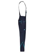 Unisex Workwear Pants with Bib - COLOR - Navy/turquoise 8525