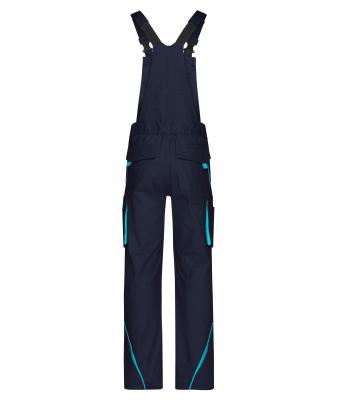 Unisex Workwear Pants with Bib - COLOR - Navy/turquoise 8525