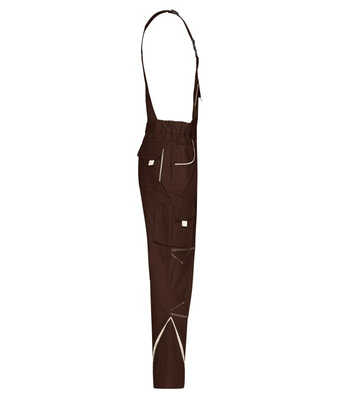 Unisex Workwear Pants with Bib - COLOR - Brown/stone 8525