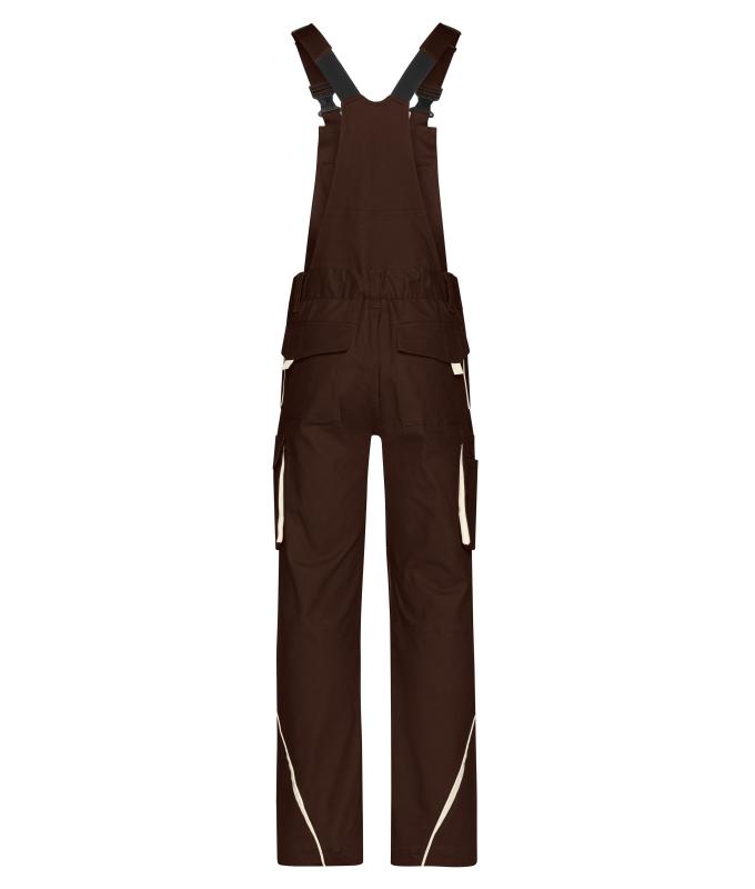 Unisex Workwear Pants with Bib - COLOR - Brown/stone 8525