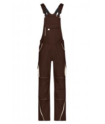 Unisex Workwear Pants with Bib - COLOR - Brown/stone 8525