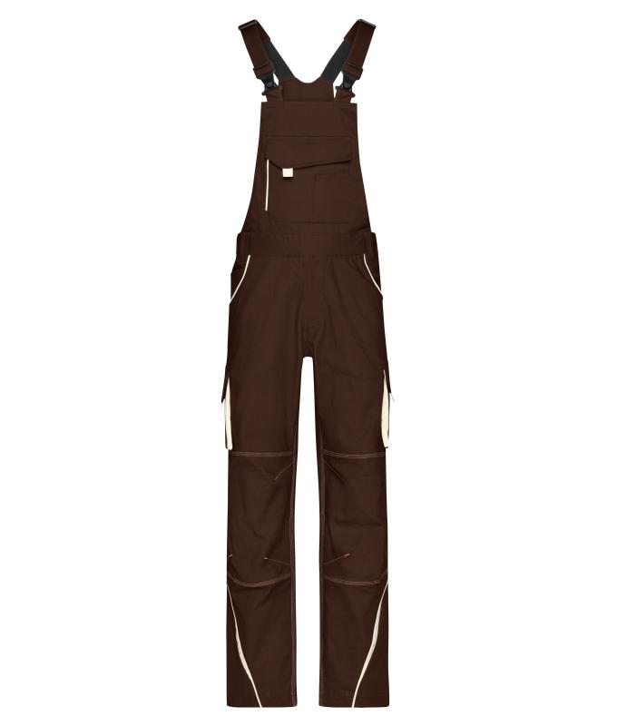 Unisex Workwear Pants with Bib - COLOR - Brown/stone 8525