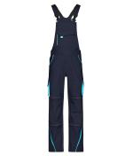Unisex Workwear Pants with Bib - COLOR - Navy/turquoise 8525