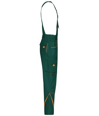 Unisex Workwear Pants with Bib - COLOR - Dark-green/orange 8525