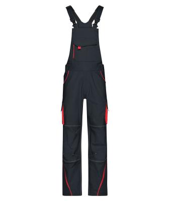 Unisex Workwear Pants with Bib - COLOR - Carbon/rood 8525