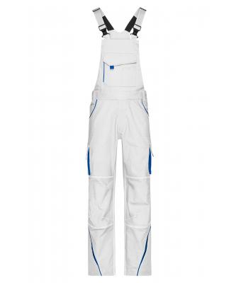 Unisex Workwear Pants with Bib - COLOR - White/royal 8525