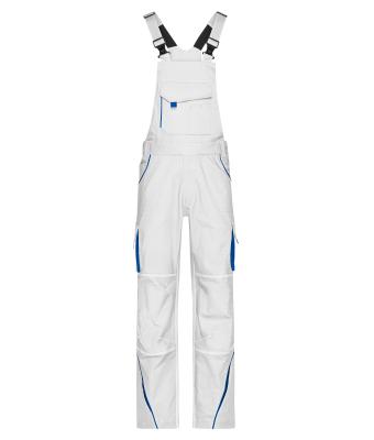 Unisex Workwear Pants with Bib - COLOR - White/royal 8525