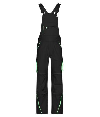 Unisex Workwear Pants with Bib - COLOR - Zwart/lime 8525