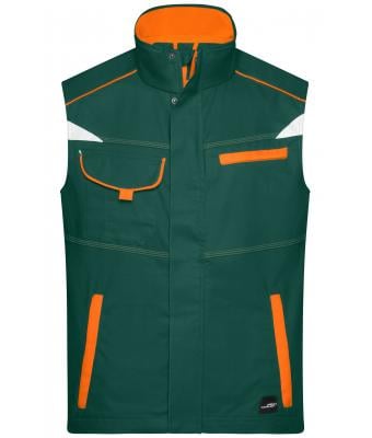 Unisex Workwear Vest - COLOR - Dark-green/orange 8527