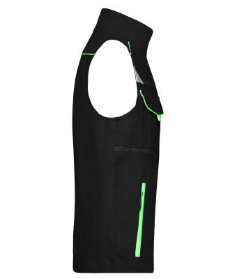 Unisex Workwear Vest - COLOR - Zwart/lime 8527