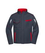 Unisexe Veste workwear softshell - COLOR - Carbone/rouge 8528