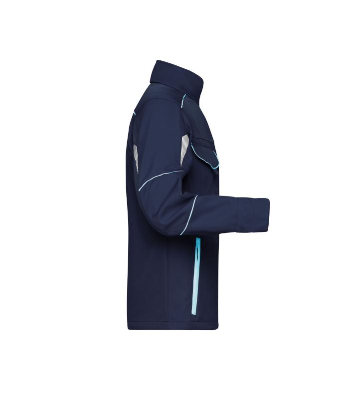 Unisexe Veste workwear softshell - COLOR - Marine/turquoise 8528