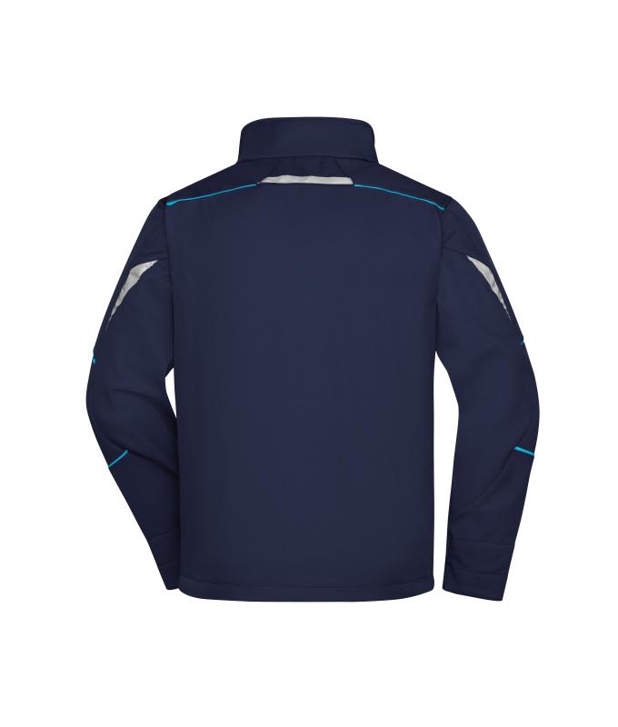 Unisexe Veste workwear softshell - COLOR - Marine/turquoise 8528