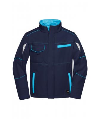 Unisexe Veste workwear softshell - COLOR - Marine/turquoise 8528