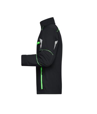 Unisexe Veste workwear softshell - COLOR - Noir/vert-citron 8528