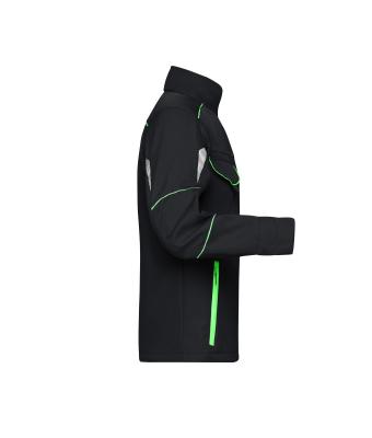 Unisexe Veste workwear softshell - COLOR - Noir/vert-citron 8528