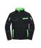 Unisexe Veste workwear softshell - COLOR - Noir/vert-citron 8528