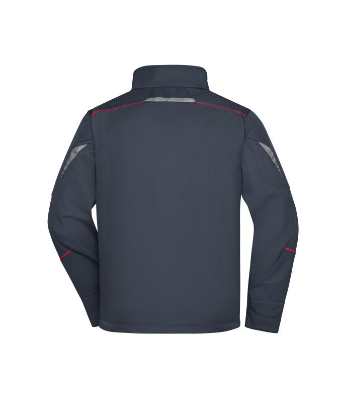 Unisexe Veste workwear softshell - COLOR - Carbone/rouge 8528