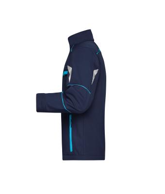 Unisex Workwear Softshell Jacket - COLOR - Navy/turquoise 8528