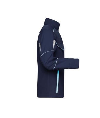 Unisex Workwear Softshell Jacket - COLOR - Navy/turquoise 8528