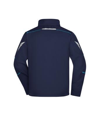 Unisex Workwear Softshell Jacket - COLOR - Navy/turquoise 8528
