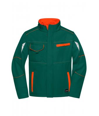 Unisex Workwear Softshell Jacket - COLOR - Dark-green/orange 8528