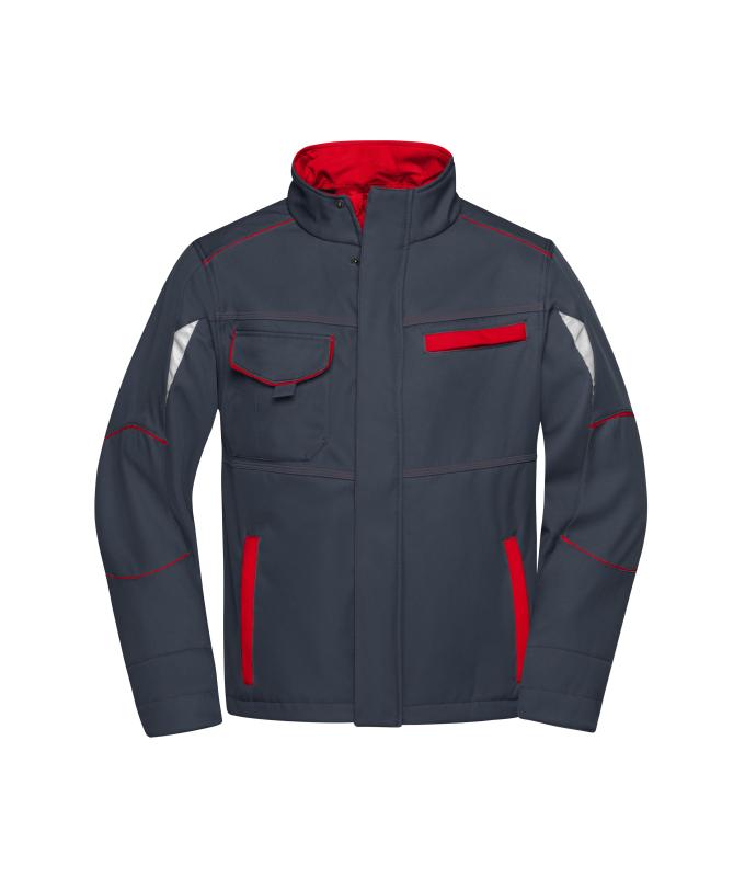 Unisex Workwear Softshell Jacket - COLOR - Carbon/red 8528