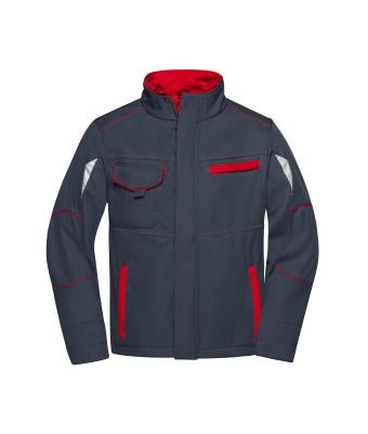 Unisex Workwear Softshell Jacket - COLOR - Carbon/rood 8528