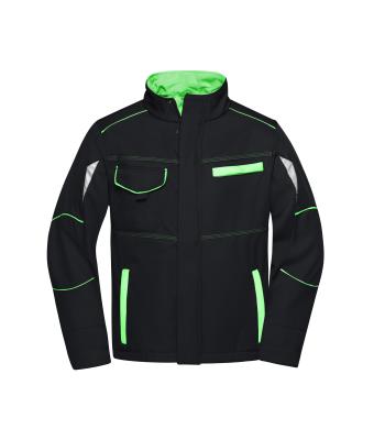 Unisex Workwear Softshell Jacket - COLOR - Zwart/lime 8528