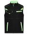 Unisexe Bodywarmer workwear softshell - COLOR - Noir/vert-citron 8529