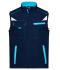 Unisexe Bodywarmer workwear softshell - COLOR - Marine/turquoise 8529