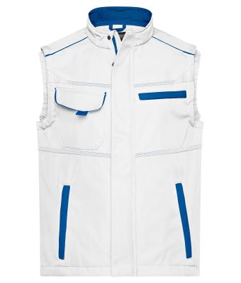 Unisexe Bodywarmer workwear softshell - COLOR - Blanc/royal 8529