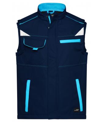 Unisexe Bodywarmer workwear softshell - COLOR - Marine/turquoise 8529