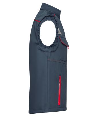 Unisexe Bodywarmer workwear softshell - COLOR - Carbone/rouge 8529