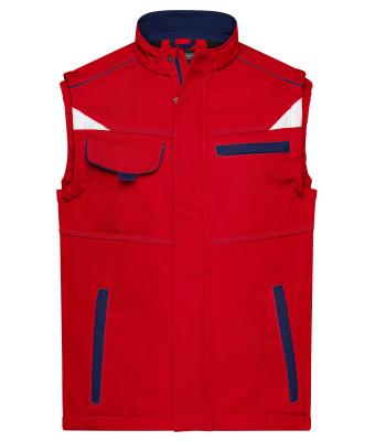 Unisexe Bodywarmer workwear softshell - COLOR - Rouge/marine 8529